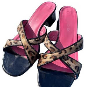 Leopard Print and Pink Women's Sandals
